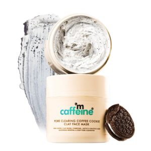 Home mcaffeine pore cleanse coffee cookie detan face mask | 9% aha bha, 3% charcoal beads, coffee clay mask | reduces blackheads | 10 mins charcoal face pack | detan pack for all skin types 100g