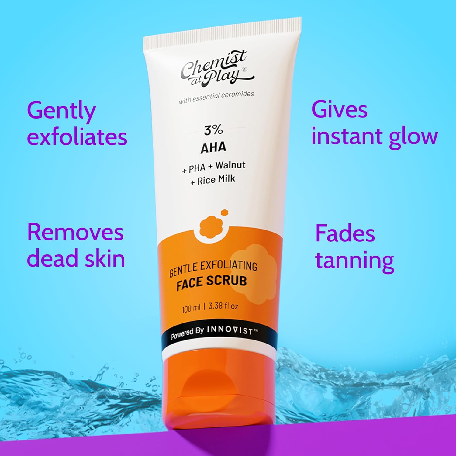 chemist at play gentle exfoliating face scrub with mandelic acid & walnuts | removes dead skin & blackheads | detans |gives instant glow| face scrub for women & men | 100ml chemist at play gentle exfoliating face scrub with mandelic acid & walnuts | removes dead skin & blackheads | detans |gives instant glow| face scrub for women & men | 100ml